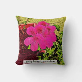 Being happy is your choice blooming flower  クッション