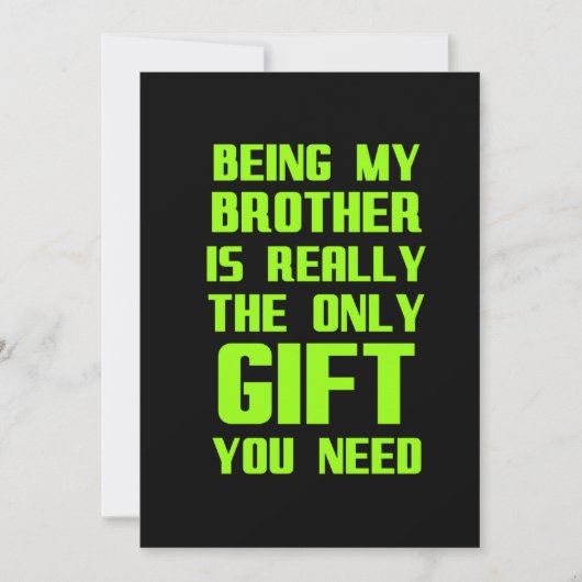 Being my brother is the gift you need funny family サンキューカード (正面)
