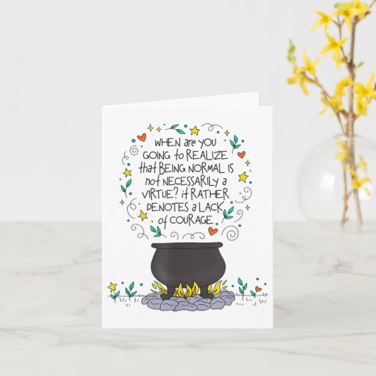 Being Normal Is Not Necessarily A Virtue Motivatio カード (黄色い花)