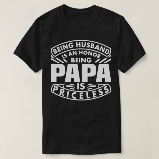 Being Papaは高価なおもしろいことわざタイポグラフィTe Tシャツ (デザイン正面)