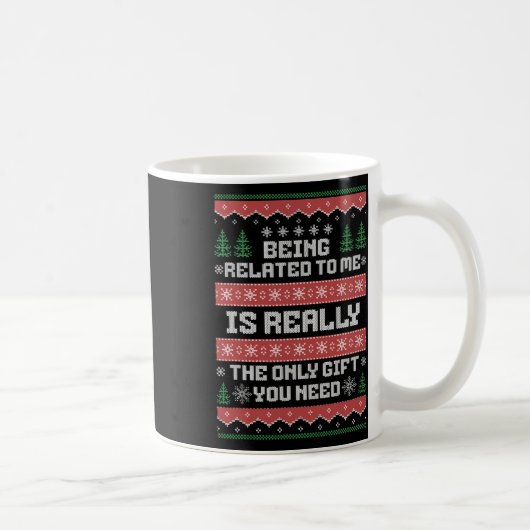 Being Related To Me Fun Christmas Family Xmas Paja コーヒーマグカップ (右)
