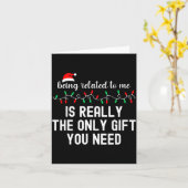 Being Related To Me Funny Christmas Family Xmas Pa カード (黄色い花)