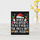 Being Related To Me Funny Christmas Family Xmas Pa カード (黄色い花)