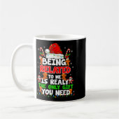 Being Related To Me Funny Christmas Family Xmas Pa コーヒーマグカップ (左)