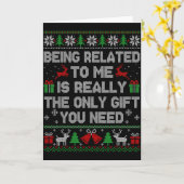 Being Related To Me Funny Ugly Christmas Sweaters  カード (黄色い花)