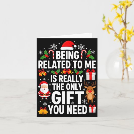Being Related To Me Is Really Funny Xmas  カード (黄色い花)