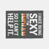 Being Y Indian Funny India フリースブランケット (正面(横))