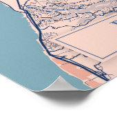 Beirut Lebanon Breezy City Map Travel ポスター (角)