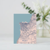 Beirut Lebanon Breezy City Map Travel ポストカード (スタンド正面)