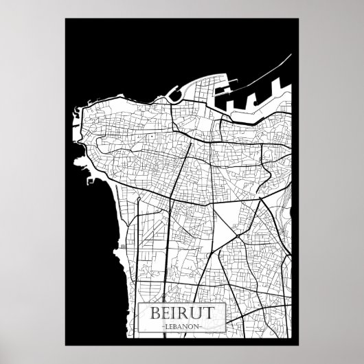 Beirut Lebanon Map ポスター (正面)
