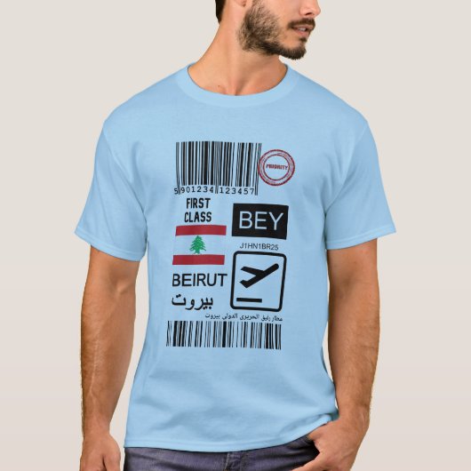 Beirut Lebanon travel ticket Tシャツ (正面)