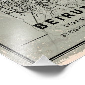 Beirut map print poster canvas | Lebanon フォトプリント (角)
