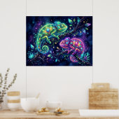 Bejeweled Chameleon Design Wall Poster ポスター (キッチン)
