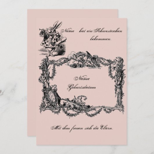 Bekanntgabe zur Geburt – Geburtskarte 招待状 (正面/裏面)