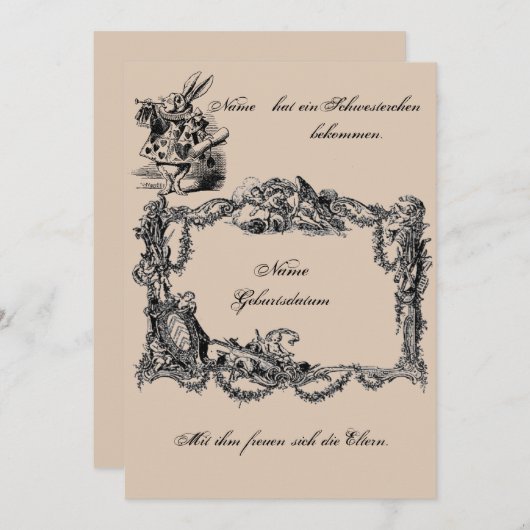 Bekanntgabe zur Geburt – Geburtskarte 招待状 (正面/裏面)