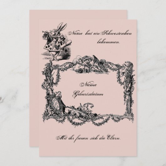 Bekanntgabe zur Geburt – Geburtskarte 招待状 (正面/裏面)
