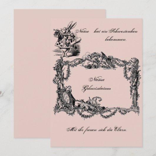 Bekanntgabe zur Geburt – Geburtskarte 招待状 (正面/裏面)