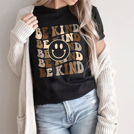 BeKindシャツ、スマイルシャツ、シ前向きャツ、トレンディー Tシャツ