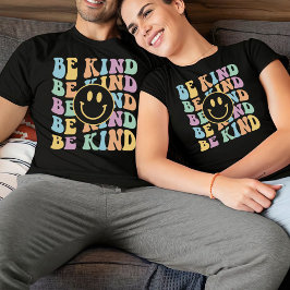 BeKindシャツ、スマイルシャツ、シ前向きャツ、トレンディー Tシャツ