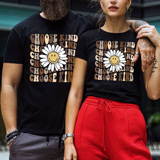 BeKindシャツ、スマイルシャツ、シ前向きャツ、トレンディー Tシャツ