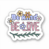 Bekind Be Loveノートパソコンボトル |ダイカットのシール シール (正面)