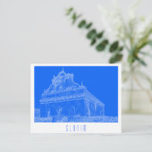 Belarus Slonim Great Synagogue Architecture Sketch ポストカード (スタンド正面)