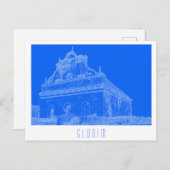 Belarus Slonim Great Synagogue Architecture Sketch ポストカード (正面/裏面)