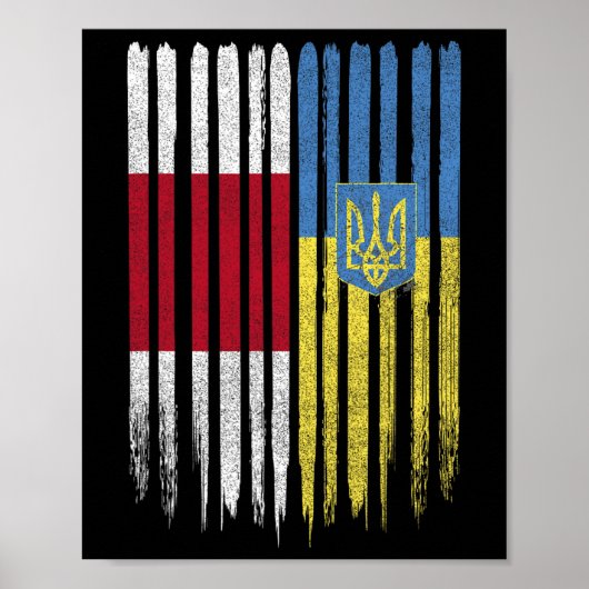 Belarus Ukraine Belarusian Ukrainian Flag  ポスター (正面)