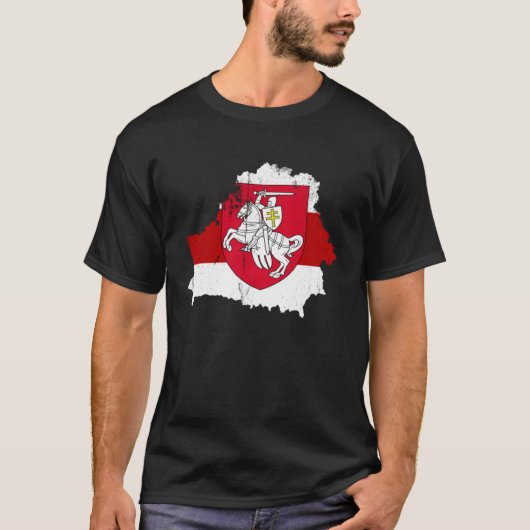 Belarus White Red Pagonya Flag Support Belarus Pro Tシャツ (正面)