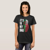 Belarusian And Algerian Mix DNA Flag Heritage Tシャツ (正面フル)