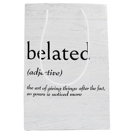 BELATED辞書の誕生日 ミディアムペーパーバッグ (正面)