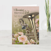 Belated Birthday Card For Brass Instrument Player カード (正面)