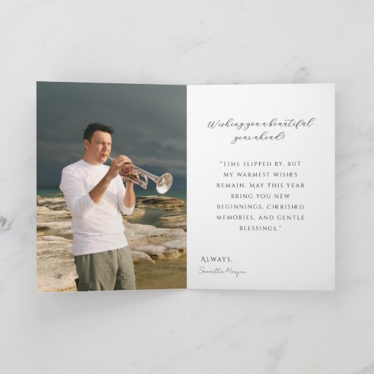 Belated Birthday Card For Brass Instrument Player カード (内部)