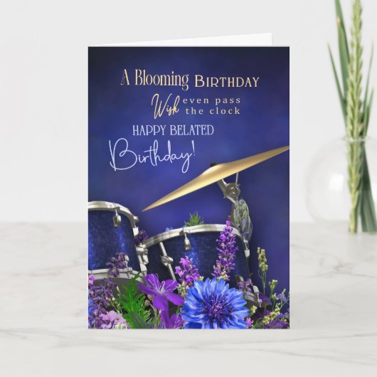 Belated Birthday Card For Drummer カード (正面)