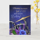 Belated Birthday Card For Drummer カード (黄色い花)