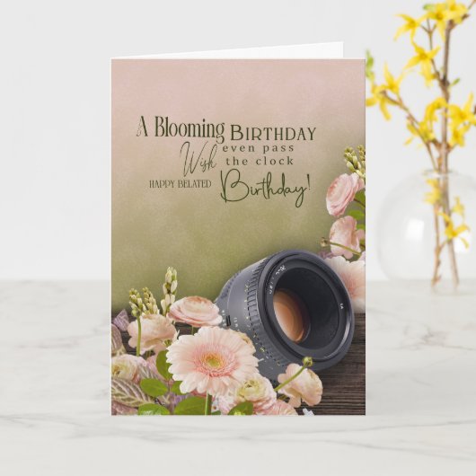 Belated Birthday Card For Photographer カード (黄色い花)