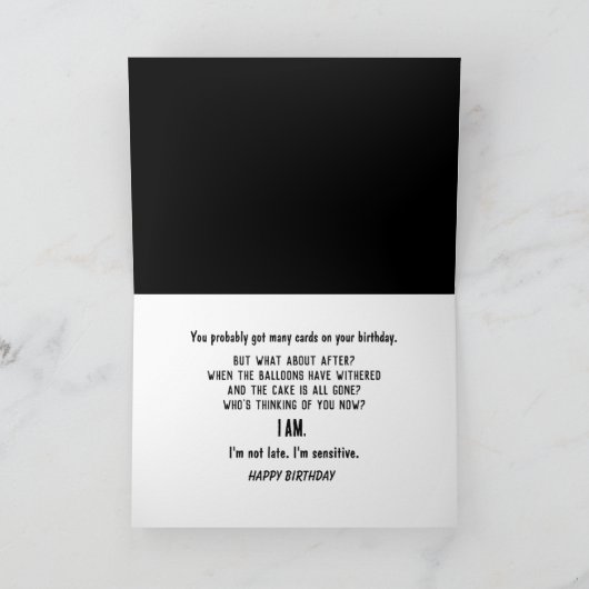 BELATED Birthday Dictionary Definition カード (内部)