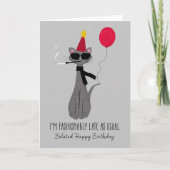 Belated Birthday Fashionable Cat カード (正面)