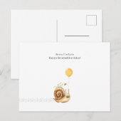 Belated Birthday Sorry Snail Illustration Card ポストカード (正面/裏面)