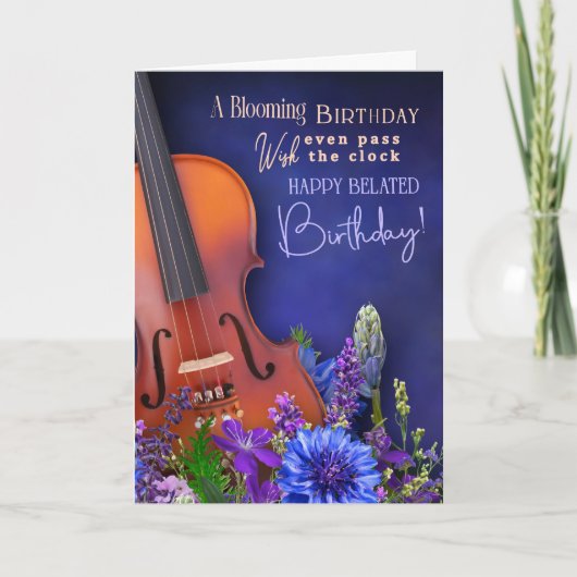 Belated Birthday Wishes For String Musician カード (正面)