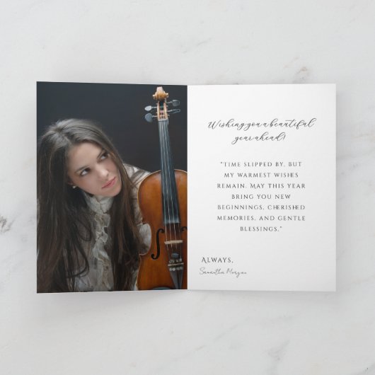 Belated Birthday Wishes For String Musician カード (内部)