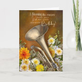Belated Birthday with Trumpet Music Theme Card カード (正面)