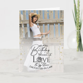 Belated Minimalist Modern Photo Daughter-in-law カード