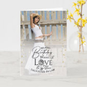 Belated Minimalist Modern Photo Daughter-in-law カード (黄色い花)