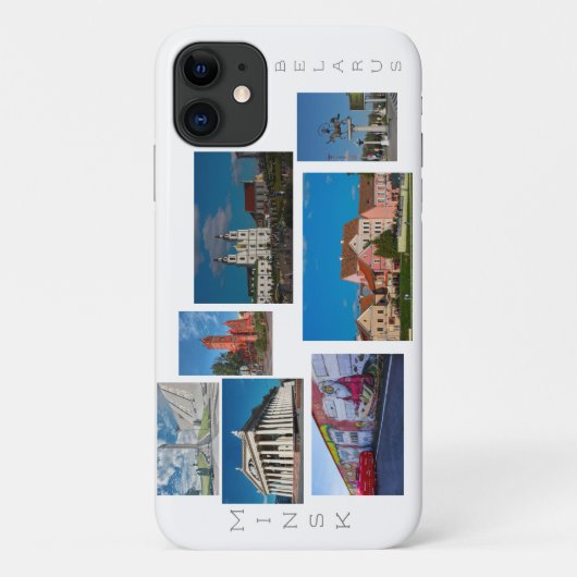 Belaus Minsk Architecture Collage iPhone 11ケース Case-Mate iPhoneケース (裏面)