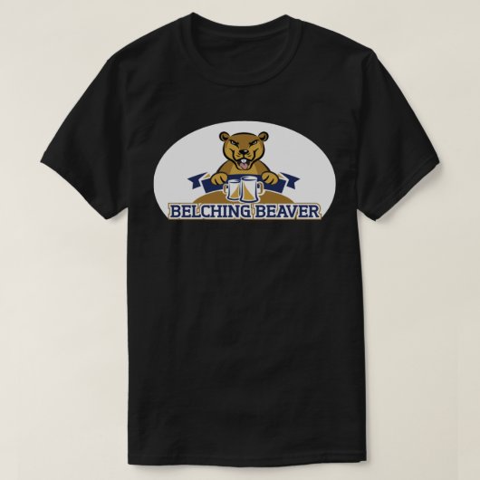 Belching Beaver Breweryロゴ8シール Tシャツ (デザイン正面)