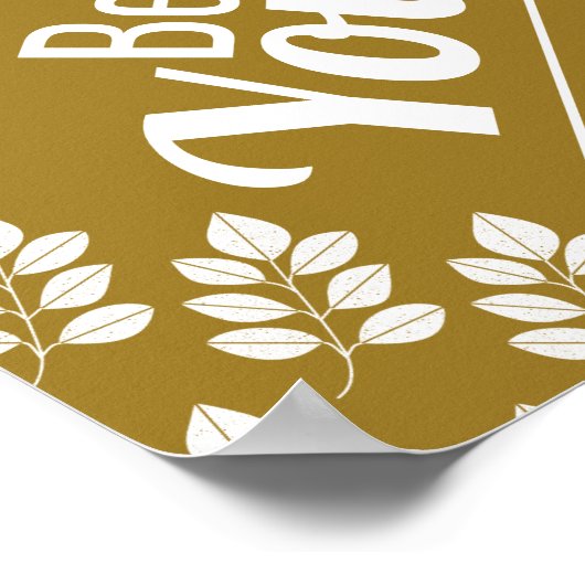 Beleaf in Yourself、白い葉 ポスター (角)