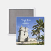 Belem Tower photo, Lisbon，ポルトガル マグネット (正面/裏面)