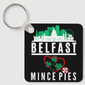 Belfast Loves Mince Pies (前面のデザイン) キーホルダー (正面)