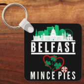 Belfast Loves Mince Pies (前面のデザイン) キーホルダー (正面)